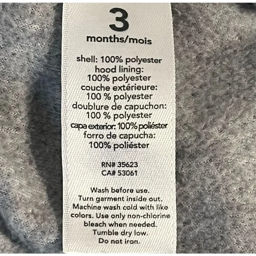 Carter’s Gray Jacket Girls Size 3m   EUC